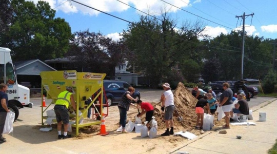 Group of citizens working together